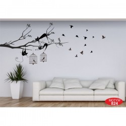 Wall sticker pattern tree no. 824